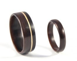 Ebony Infinity Wedding Ring Set - right side