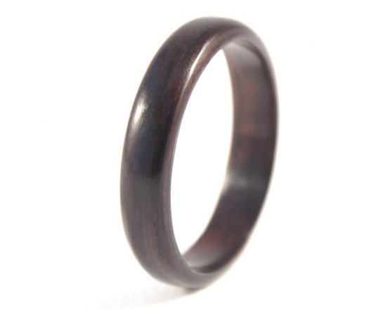 Ebony wooden ring, thin - left side