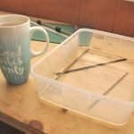 Veneer strips soaking in water