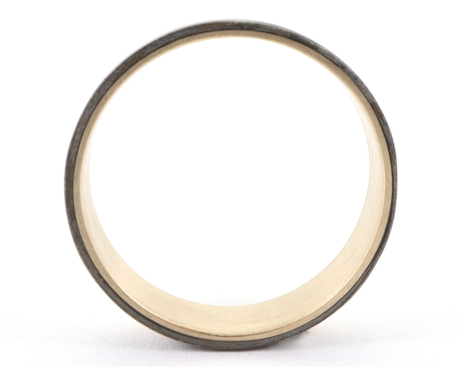 Brushed gold and grey ash wooden ring