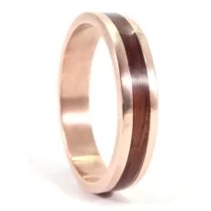 Rose Gold and Jarrah Mens Ring