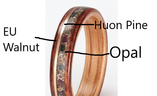 Walnut with Huon pine and black opal - Image 4