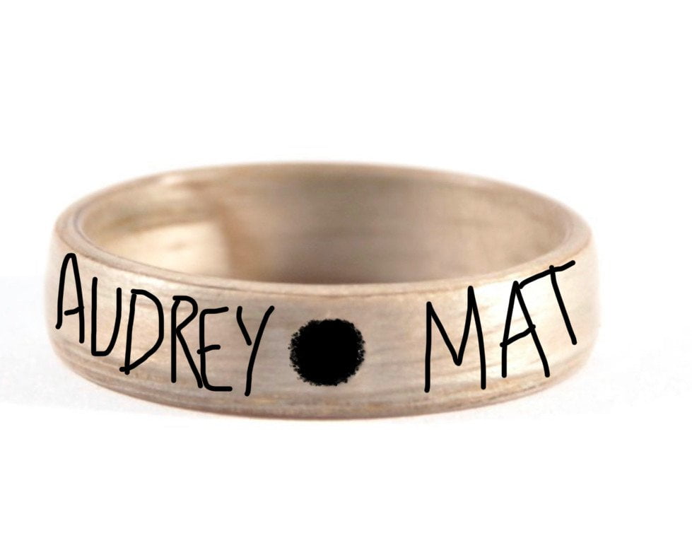 American White Oak wooden ring with Tourmaline - Image 2