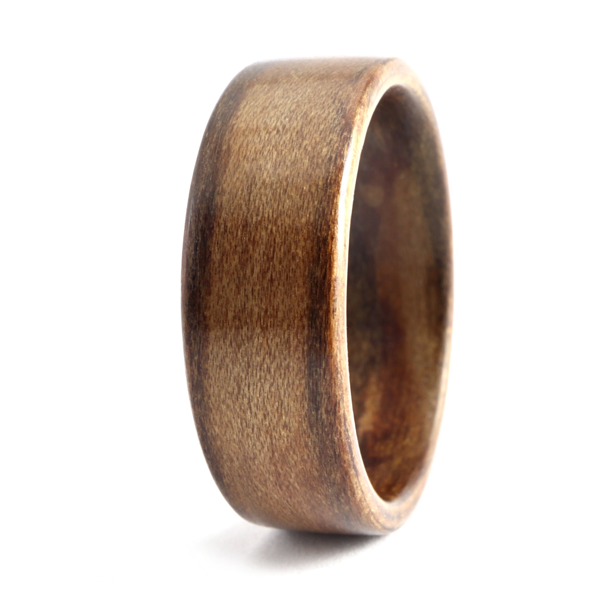 Black Heart Sassafras Wooden Ring Turned Left