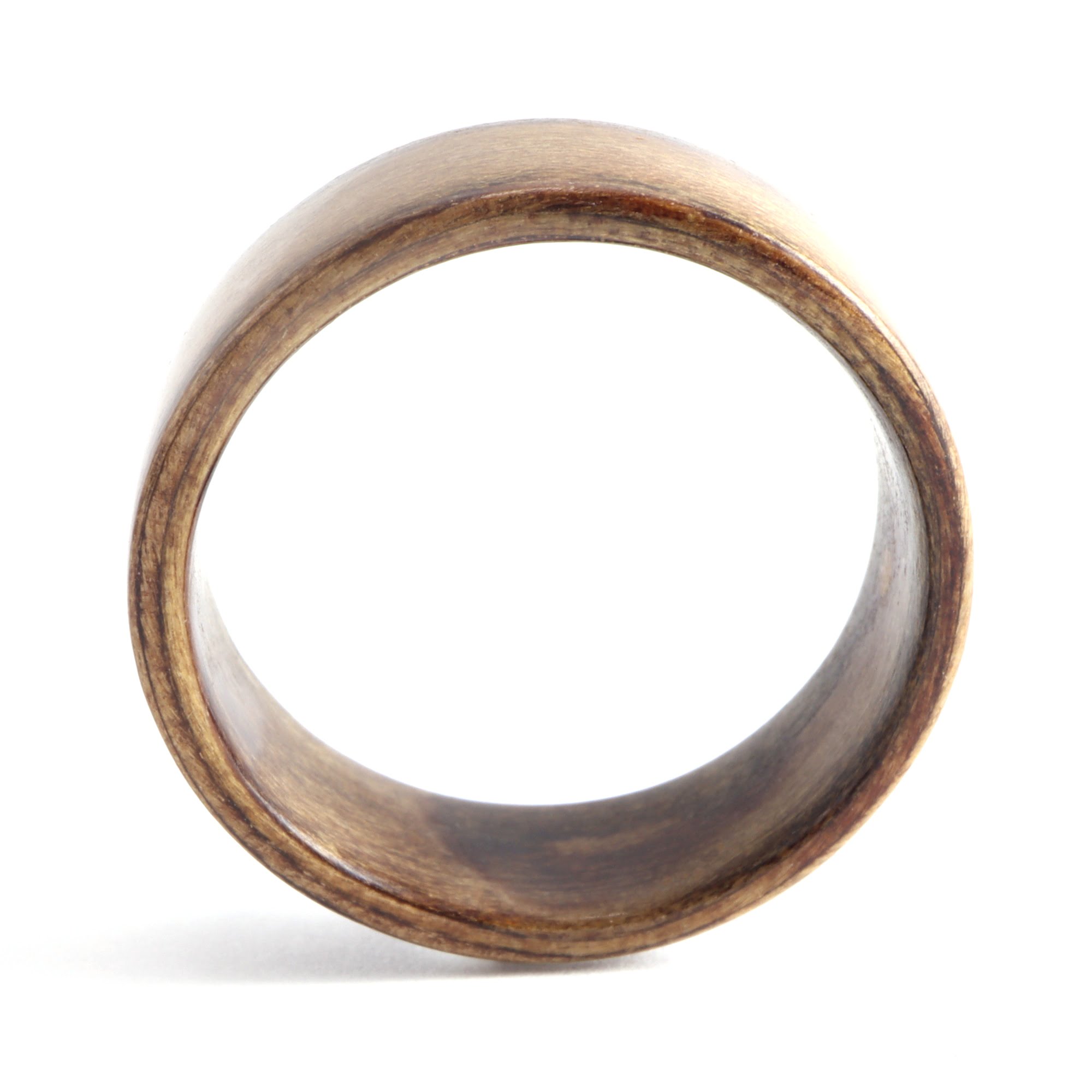Black Heart Sassafras Wooden Ring Upright From Side