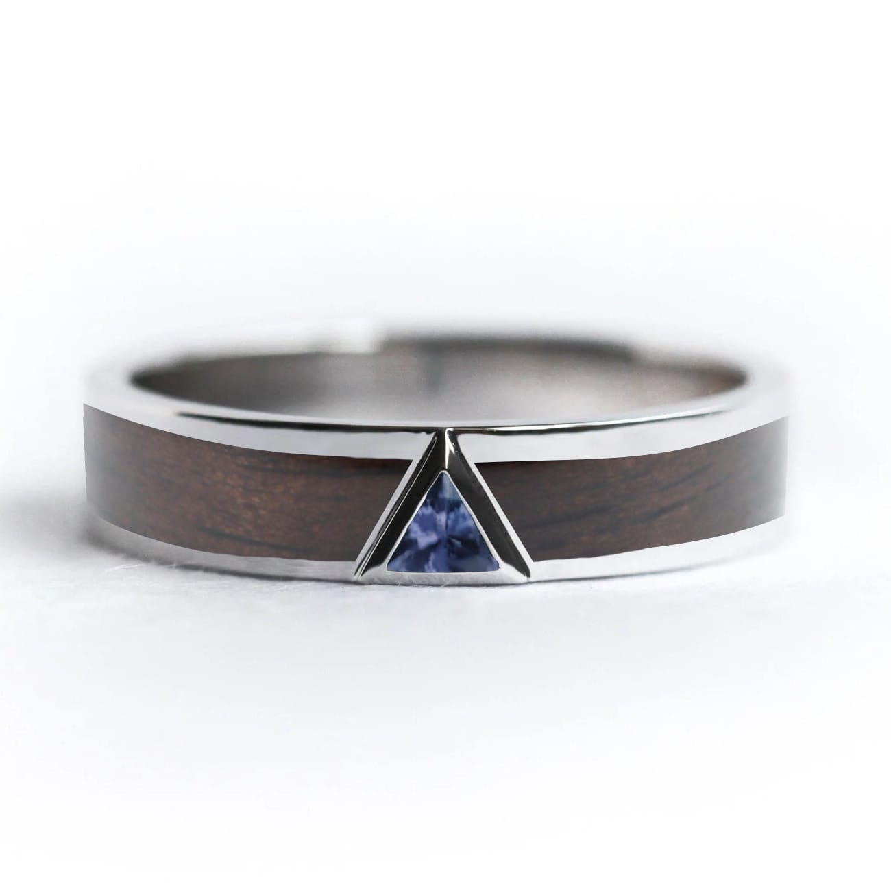 silver purple tanzanite ebony ring